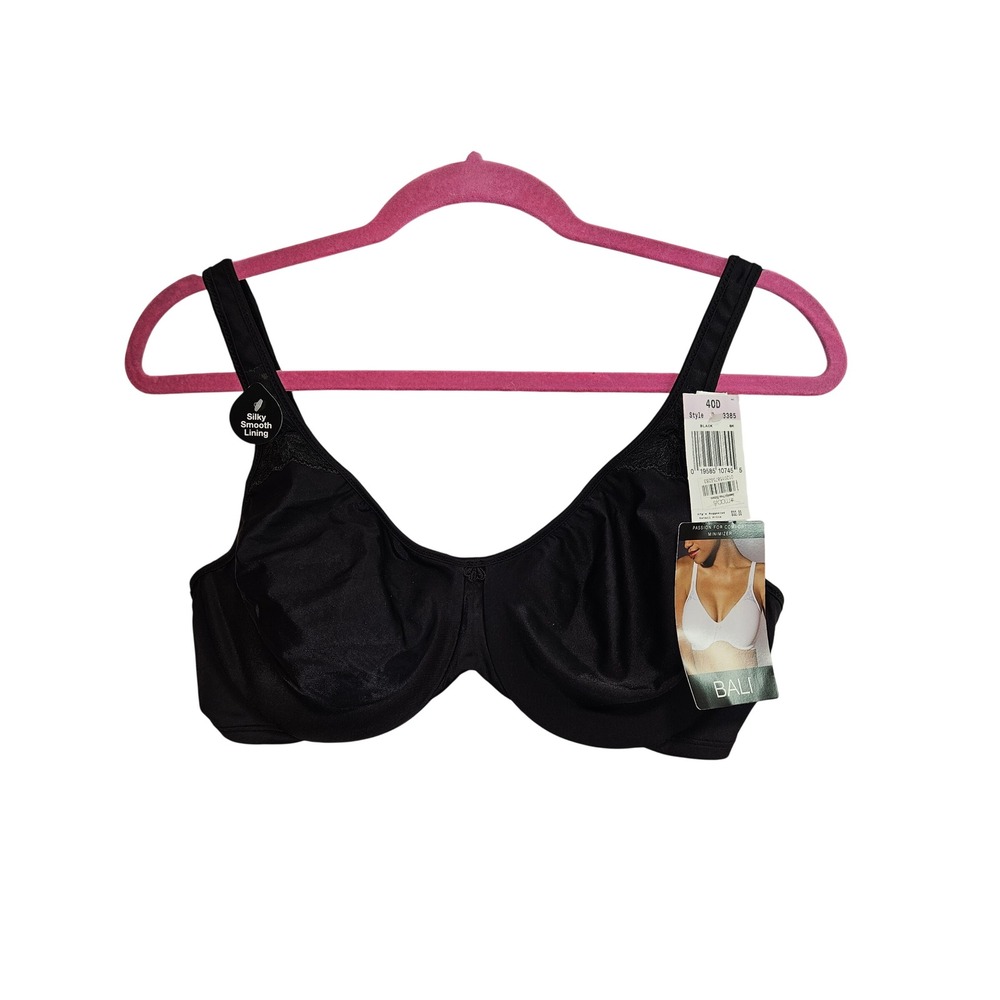 Bali Passion for Comfort Minimizer Bra Black 40D Underwire 3385 New‎ With Tags